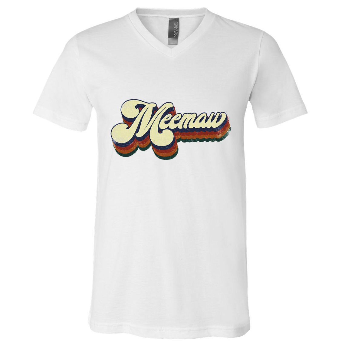 Meemaw Gifts For Grandma Retro Vintage MotherS Day Meemaw V-Neck T-Shirt