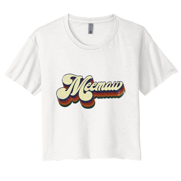 Meemaw Gifts For Grandma Retro Vintage MotherS Day Meemaw Crop Top