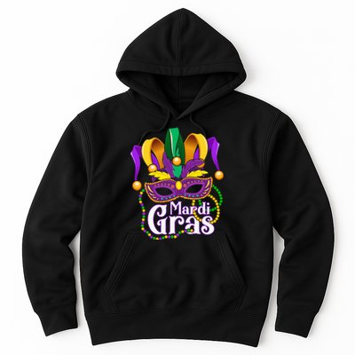 Mardi Gras For Beads Mask Feathers Hoodie