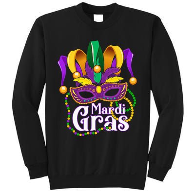 Mardi Gras For Beads Mask Feathers Sweatshirt