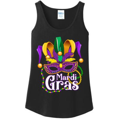 Mardi Gras For Beads Mask Feathers Ladies Essential Tank