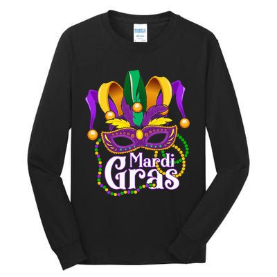 Mardi Gras For Beads Mask Feathers Tall Long Sleeve T-Shirt