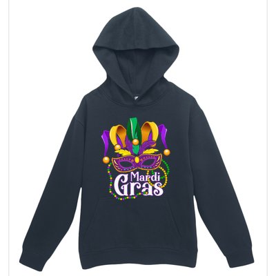 Mardi Gras For Beads Mask Feathers Urban Pullover Hoodie