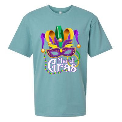 Mardi Gras For Beads Mask Feathers Sueded Cloud Jersey T-Shirt