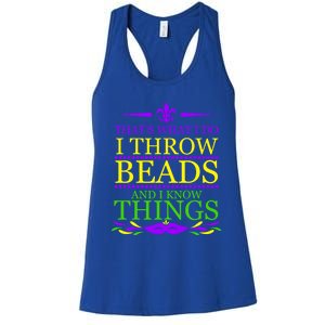 Mardi Gras Funny Parade Carnival Gag Gift Throw It Cute Gift Women's Racerback Tank