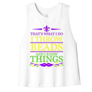 Mardi Gras Funny Parade Carnival Gag Gift Throw It Cute Gift Women's Racerback Cropped Tank