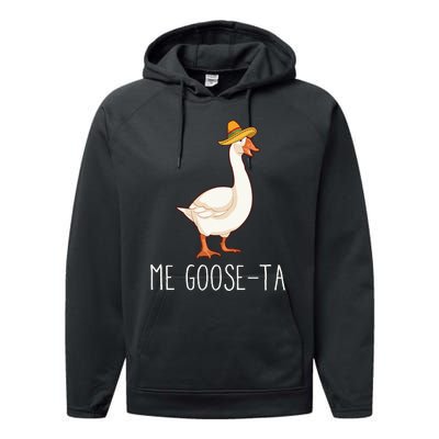 Me GooseTa Funny Mexican Spanish Goose Pun Classic Performance Fleece Hoodie