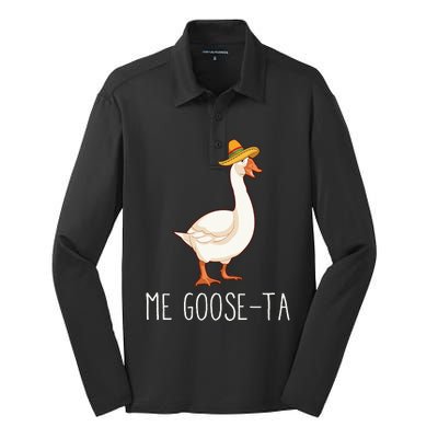 Me GooseTa Funny Mexican Spanish Goose Pun Classic Silk Touch Performance Long Sleeve Polo