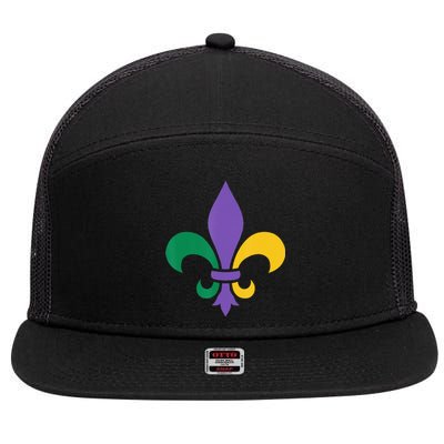 Mardi Gras fleur de lis funny festival 7 Panel Mesh Trucker Snapback Hat