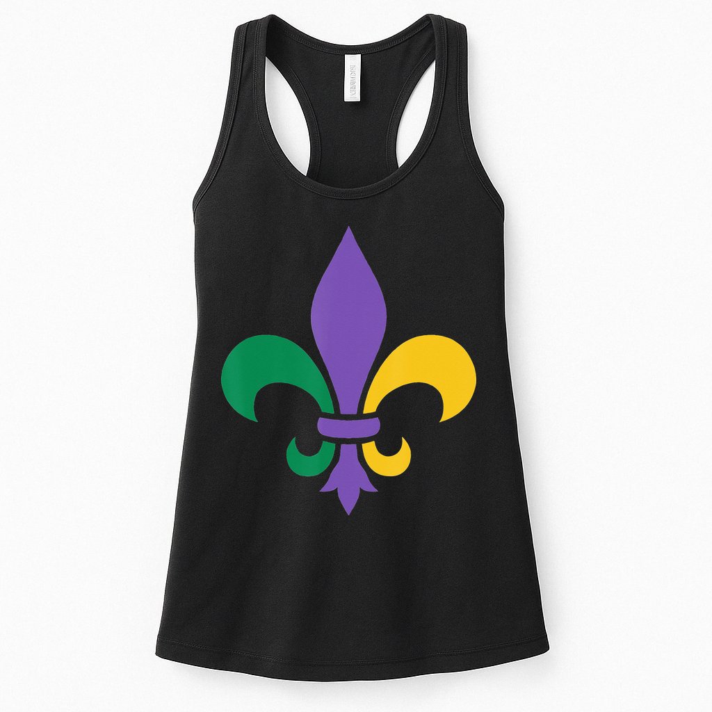 Mardi Gras fleur de lis funny festival Womens Tank Top