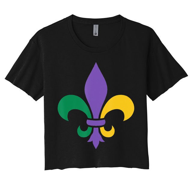 Mardi Gras fleur de lis funny festival Crop Top