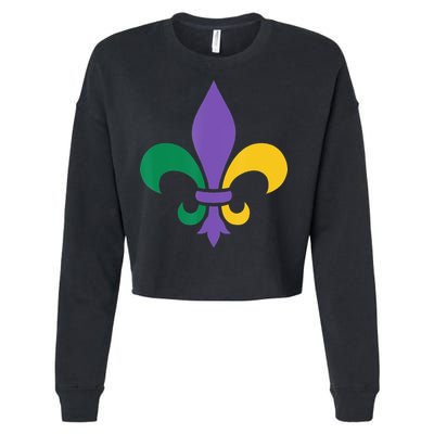 Mardi Gras fleur de lis funny festival Cropped Pullover Crew