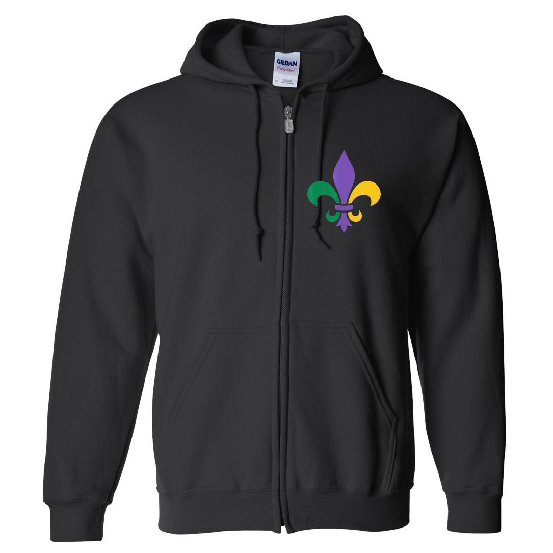 Mardi Gras fleur de lis funny festival Full Zip Hoodie