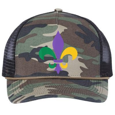 Mardi Gras fleur de lis funny festival Retro Rope Trucker Hat Cap