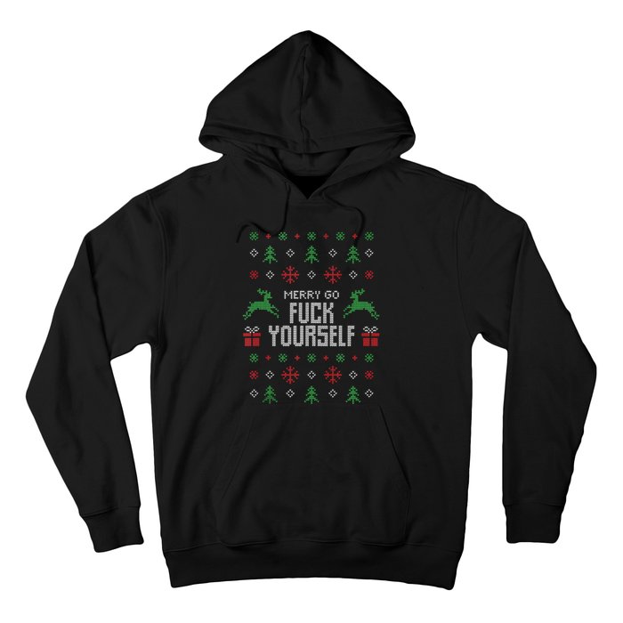 Merry Go Fuck Yourself I Funny Ugly Christmas Christmas Tank Top Hoodie