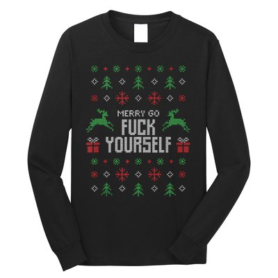 Merry Go Fuck Yourself I Funny Ugly Christmas Christmas Tank Top Long Sleeve Shirt