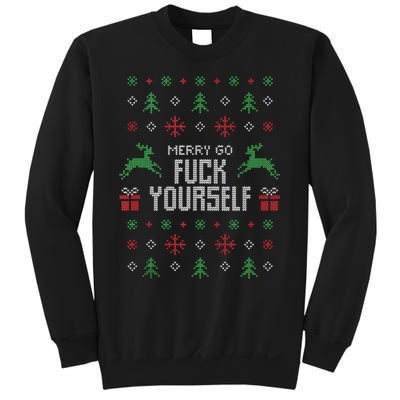 Merry Go Fuck Yourself I Funny Ugly Christmas Christmas Tank Top Sweatshirt