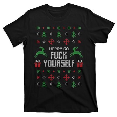 Merry Go Fuck Yourself I Funny Ugly Christmas Christmas Tank Top T-Shirt