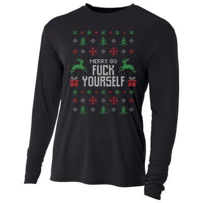 Merry Go Fuck Yourself I Funny Ugly Christmas Christmas Tank Top Cooling Performance Long Sleeve Crew