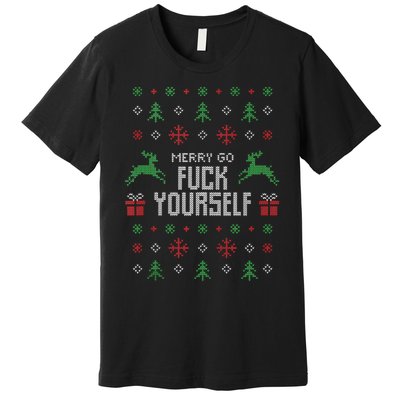 Merry Go Fuck Yourself I Funny Ugly Christmas Christmas Tank Top Premium T-Shirt