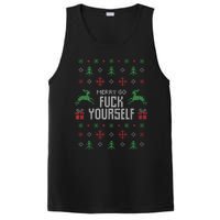 Merry Go Fuck Yourself I Funny Ugly Christmas Christmas Tank Top PosiCharge Competitor Tank