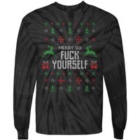 Merry Go Fuck Yourself I Funny Ugly Christmas Christmas Tank Top Tie-Dye Long Sleeve Shirt