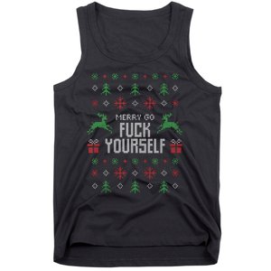 Merry Go Fuck Yourself I Funny Ugly Christmas Christmas Tank Top Tank Top