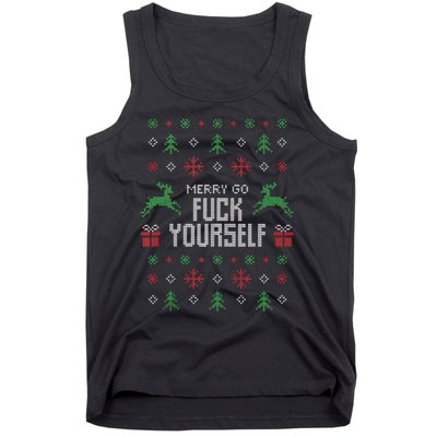 Merry Go Fuck Yourself I Funny Ugly Christmas Christmas Tank Top Tank Top