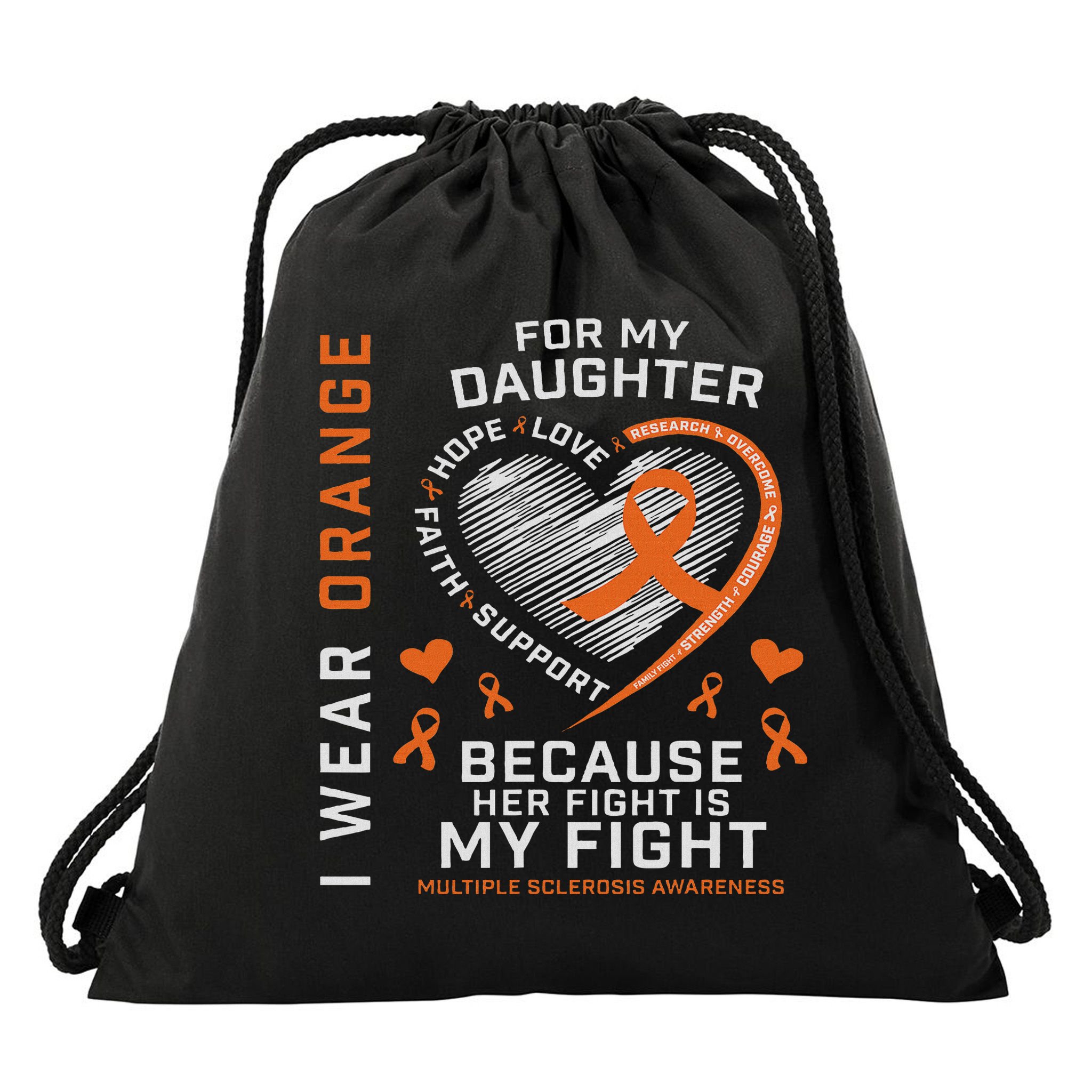 Ms Gifts Fight Daughter Multiple Sclerosis Awareness Drawstring Bag