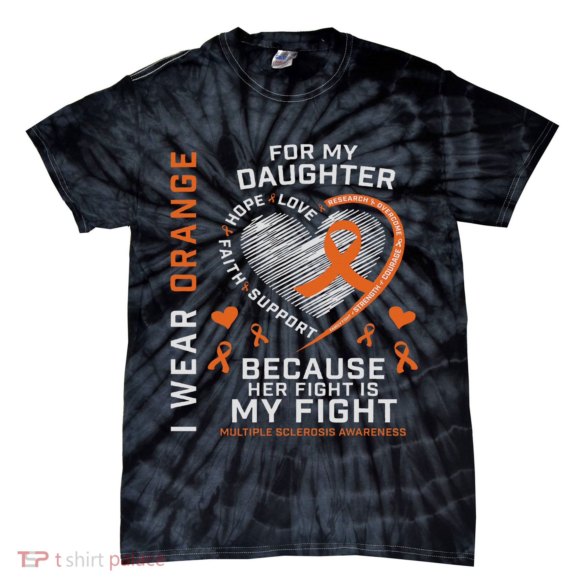 Ms Gifts Fight Daughter Multiple Sclerosis Awareness Tie-Dye T-Shirt