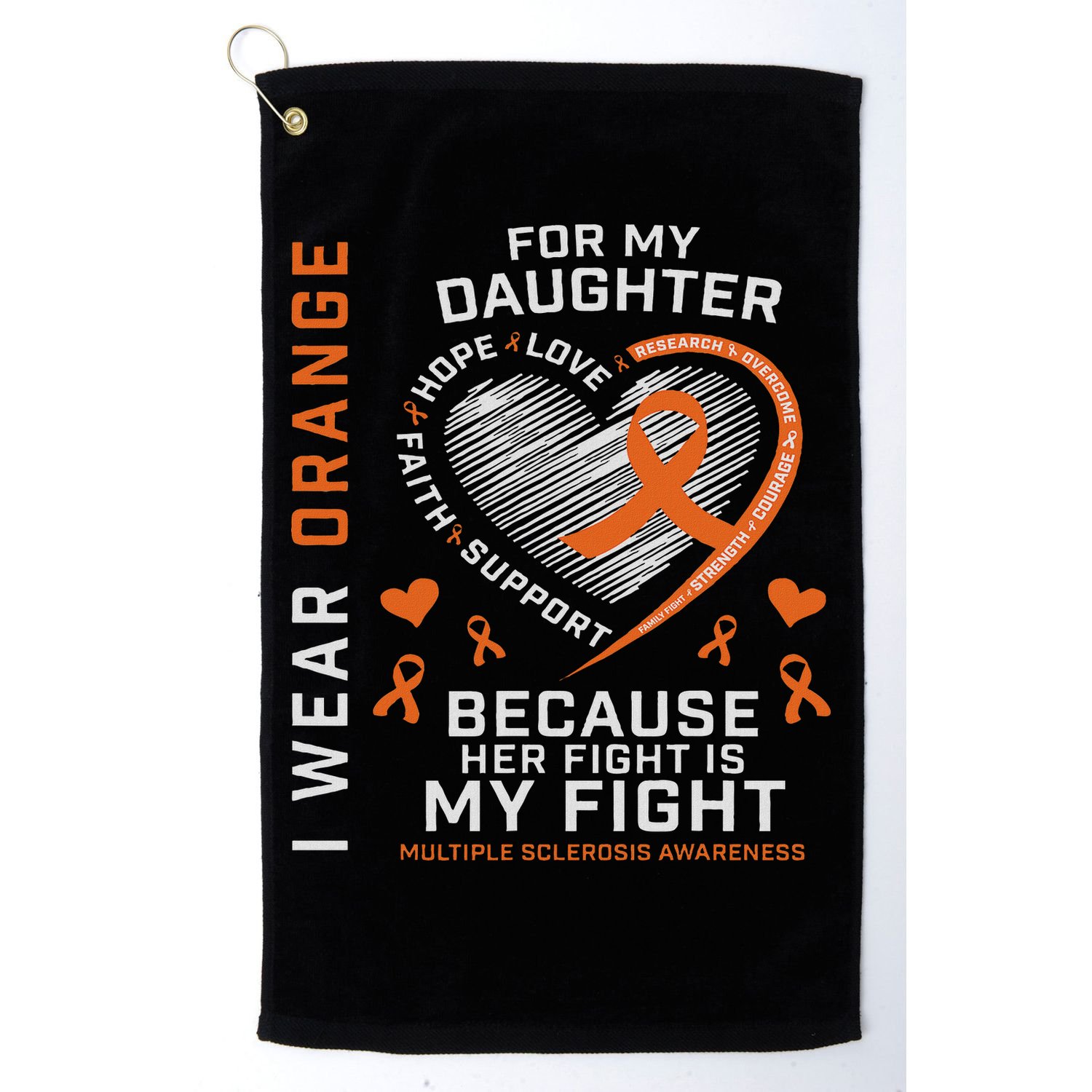 Ms Gifts Fight Daughter Multiple Sclerosis Awareness Golf Towel