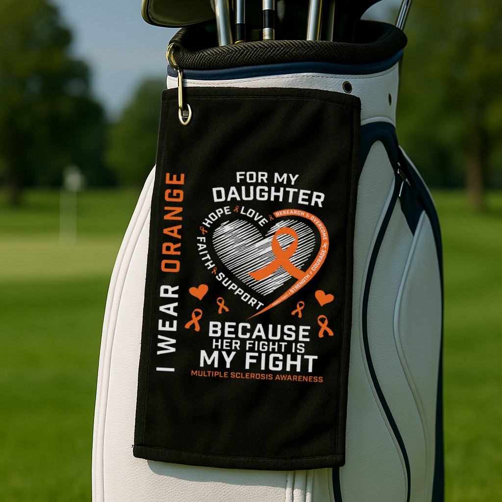 Ms Gifts Fight Daughter Multiple Sclerosis Awareness Golf Towel
