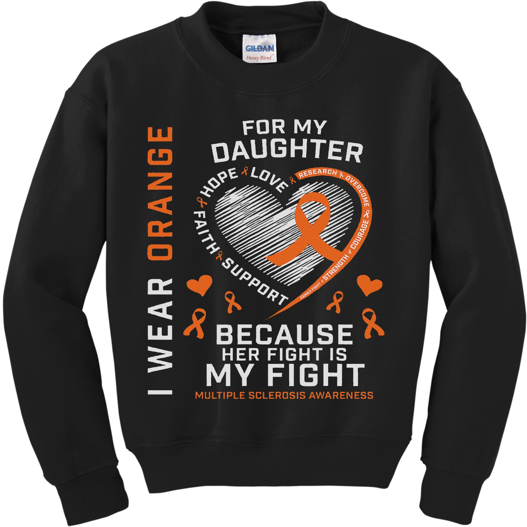 Ms Gifts Fight Daughter Multiple Sclerosis Awareness Kids Sweatshirt