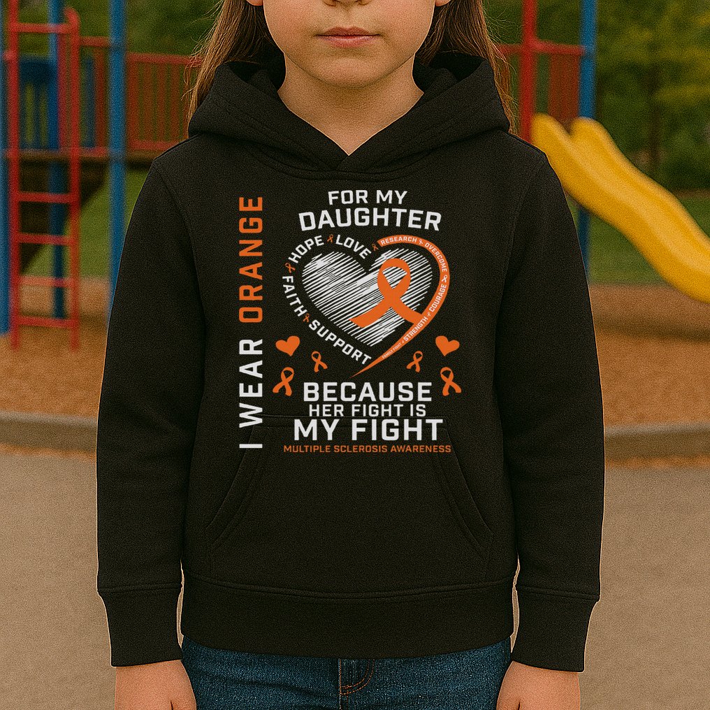 Ms Gifts Fight Daughter Multiple Sclerosis Awareness Kids Hoodie