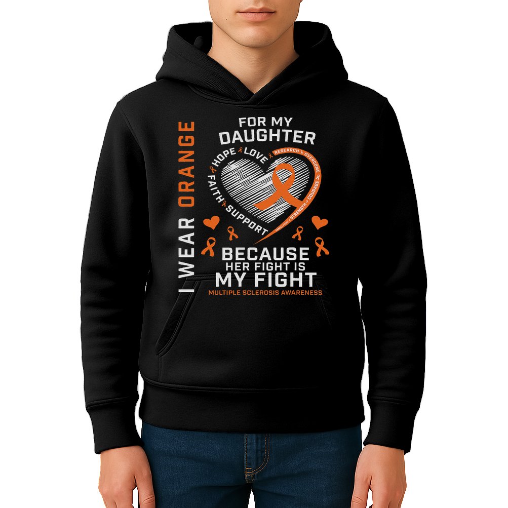 Ms Gifts Fight Daughter Multiple Sclerosis Awareness Kids Hoodie