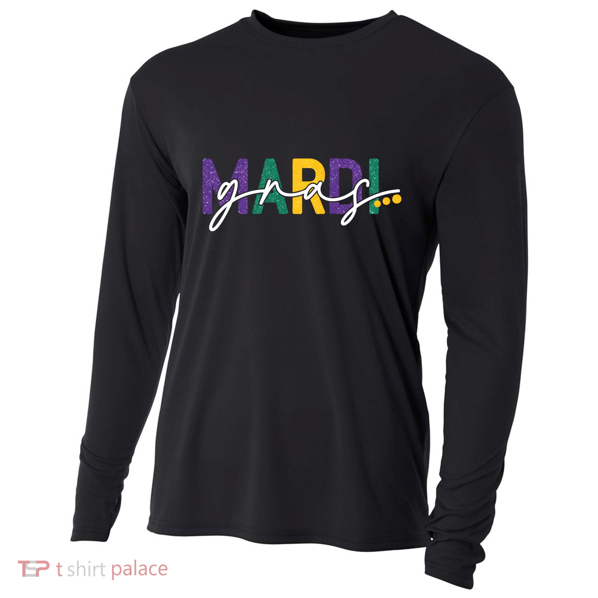 Mardi Gras Fleur De Lis Cooling Performance Long Sleeve Crew