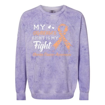 My Grandmas Fight Is My Fight Uterine Cancer Awareness Colorblast Crewneck Sweatshirt