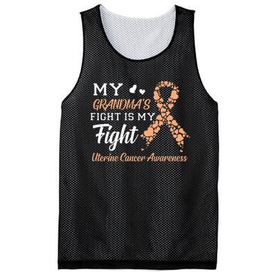 My Grandmas Fight Is My Fight Uterine Cancer Awareness Mesh Reversible Basketball Jersey Tank