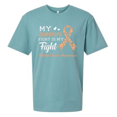 My Grandmas Fight Is My Fight Uterine Cancer Awareness Sueded Cloud Jersey T-Shirt