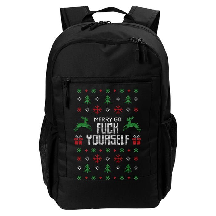 Merry Go Fuck Yourself Ugly Christmas Daily Commute Backpack