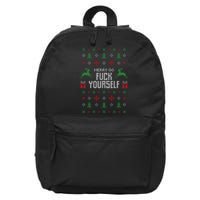 Merry Go Fuck Yourself Ugly Christmas 16 in Basic Backpack