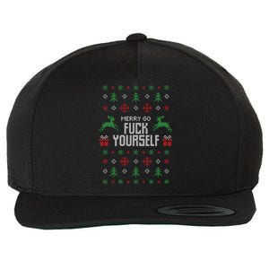 Merry Go Fuck Yourself Ugly Christmas Wool Snapback Cap