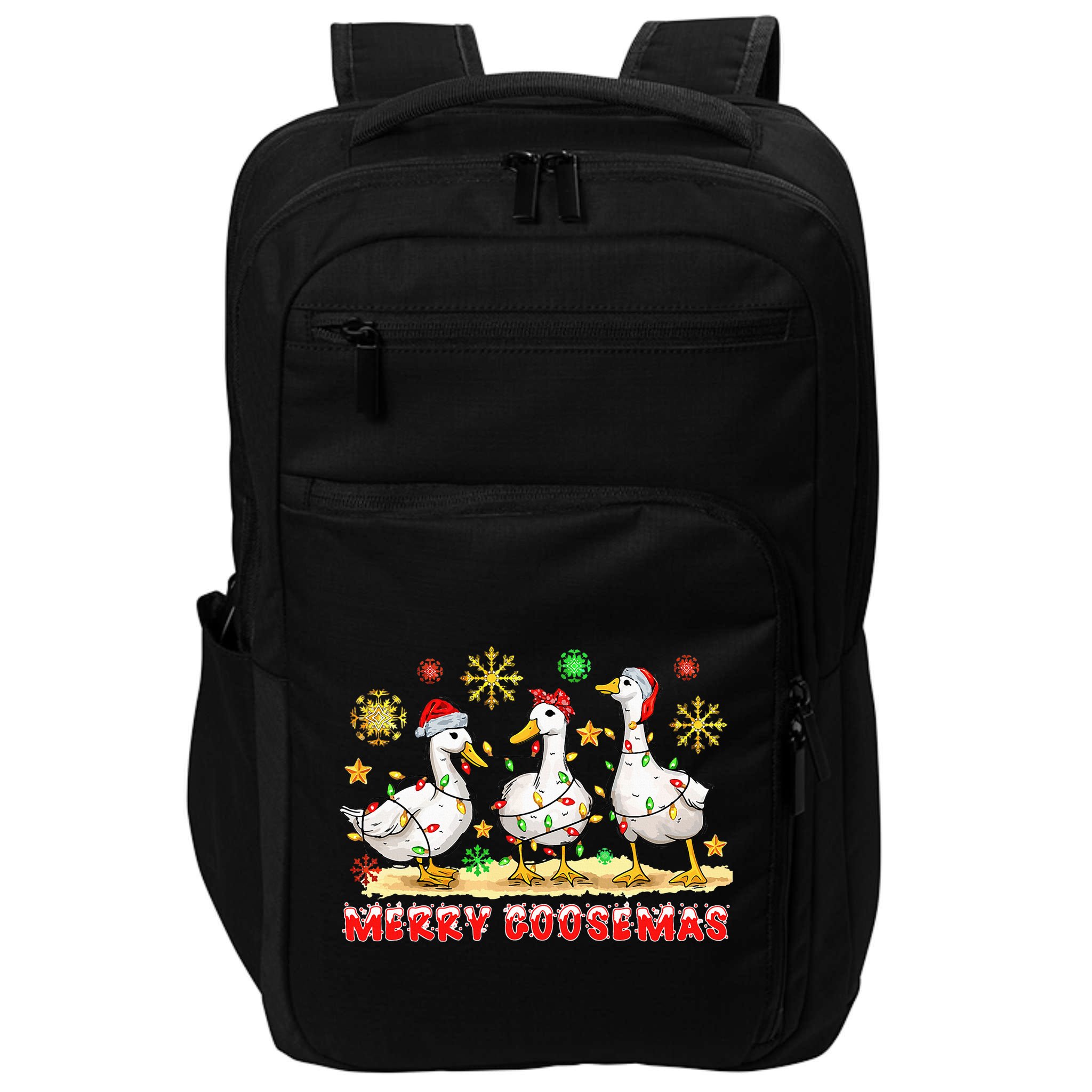 Merry Goosemas Funny Christmas Duck Silly Goose Memes Impact Tech Backpack