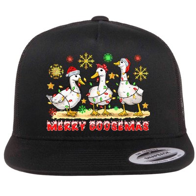 Merry Goosemas Funny Christmas Duck Silly Goose Memes Flat Bill Trucker Hat