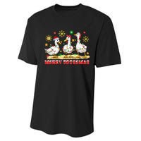 Merry Goosemas Funny Christmas Duck Silly Goose Memes Performance Sprint T-Shirt