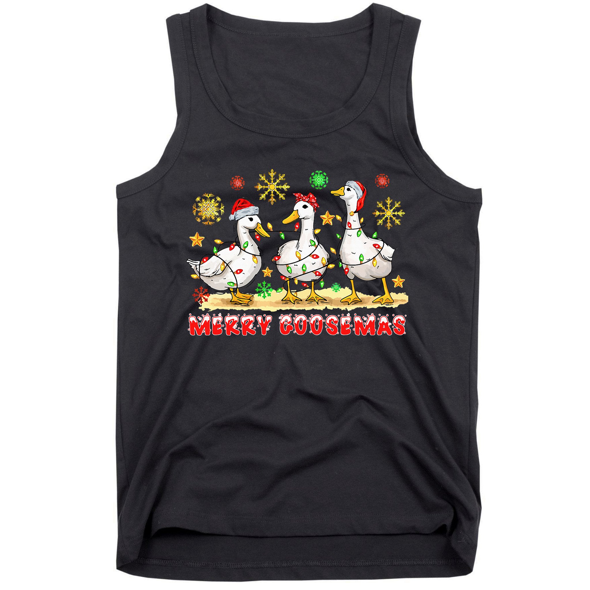 Merry Goosemas Funny Christmas Duck Silly Goose Memes Tank Top