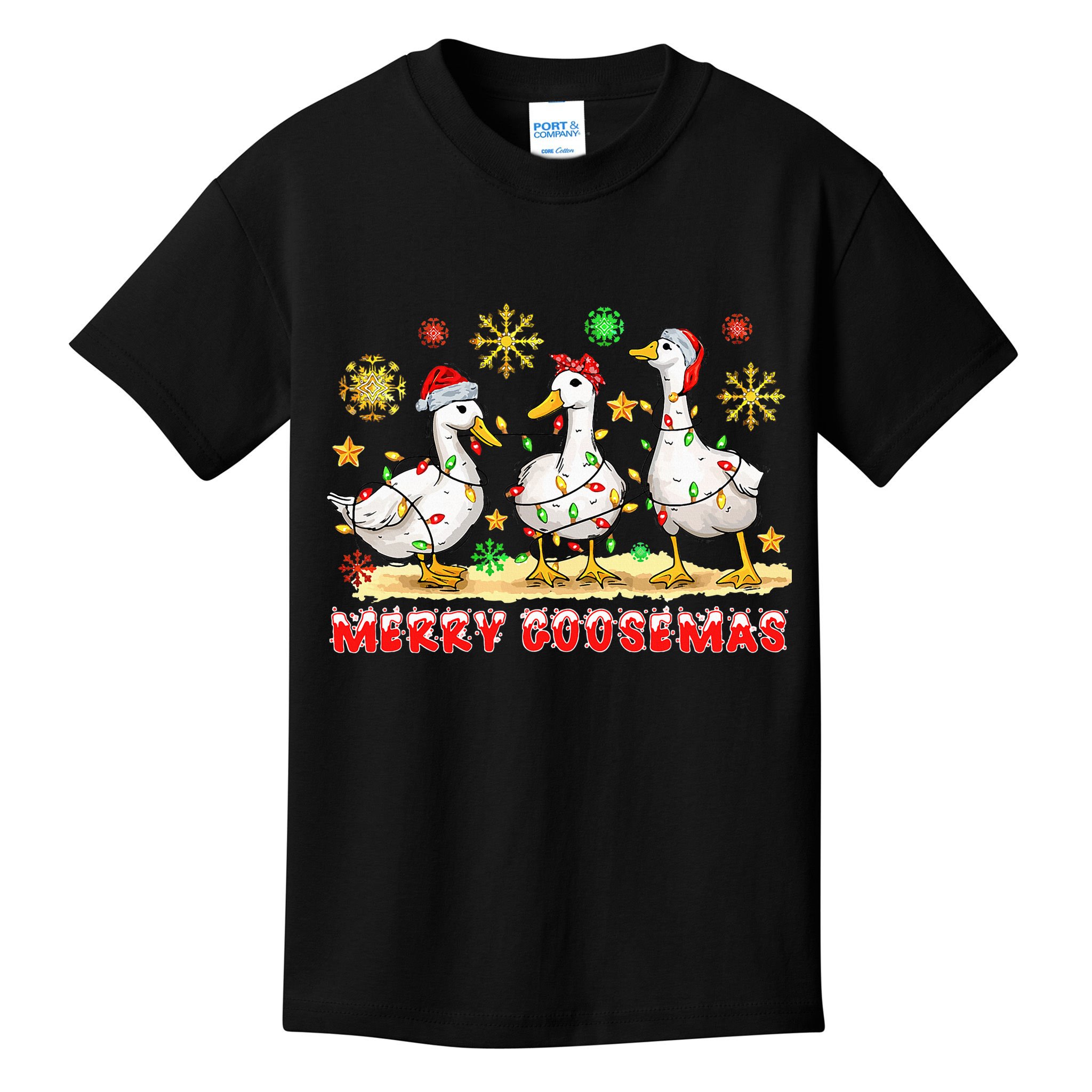 Merry Goosemas Funny Christmas Duck Silly Goose Memes Kids T-Shirt