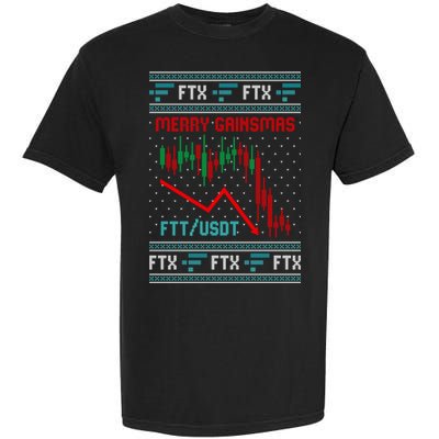 Merry Gainsmas FTX Crypto Cryptocurrency Funny Christmas Ugly Sweater Garment-Dyed Heavyweight T-Shirt