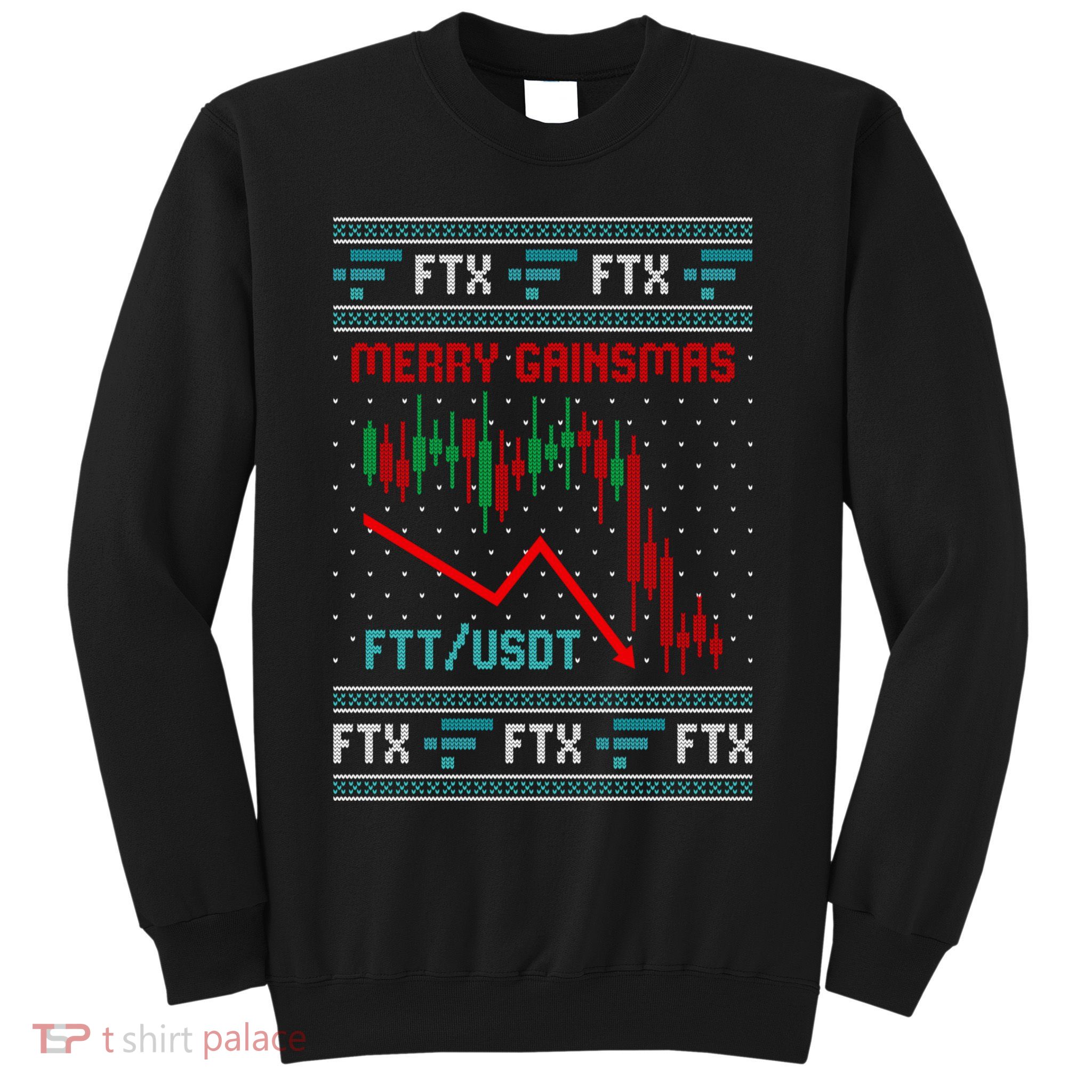 Merry Gainsmas FTX Crypto Cryptocurrency Funny Christmas Ugly Sweater Sweatshirt