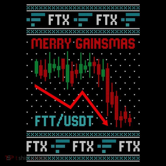 Merry Gainsmas FTX Crypto Cryptocurrency Funny Christmas Ugly Sweater T-Shirt